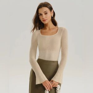 RIHOAS Apricot Bell Sleeve Knit Tee US2-4